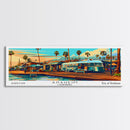 Anaheim California Panoramic Wall Art Framed Canvas Print, Mid Century Modern Art, Pop Art Style, Travel Poster, Home Decor, Retro Style