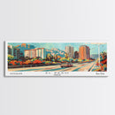 El Paso Texas Panoramic Wall Art, Retro Pop Art Framed Canvas Print, Mid Century Modern Travel Poster, Living Room Decor, Office Wall Art