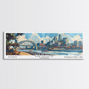 Memphis Tennessee Panoramic Wall Art, Mid Century Modern Framed Canvas Print, Retro Pop Art Travel Poster, Home Decor, Office Art, Gift Idea, Living Room Wall Hanging