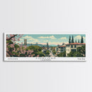 Concord California Panoramic Painting, Mid Century Modern Framed Canvas Print, Retro Pop Art Travel Poster, City Wall Decor, Office Decor