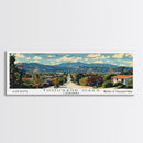 Thousand Oaks California Panoramic Wall Art, Mid Century Modern Framed Canvas Print, Retro Pop Art Travel Poster, Office Wall Decor and Gift Idea