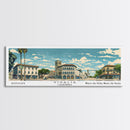 Visalia California Panoramic Art, Mid Century Modern Framed Canvas Print, Retro Pop Art Travel Poster, City Print, Living Room Wall Decor