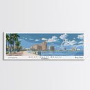 West Palm Beach Florida Panoramic Wall Art, Mid Century Modern Framed Canvas Print, Retro Pop Art Travel Poster, City Art, Home Decoration