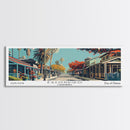 Escondido California Panoramic Painting, Framed Canvas Print, Mid Century Modern Wall Art, Retro Pop Art Travel Poster, Living Room Decor, City Art