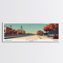 Killeen Texas Panoramic Painting, Mid Century Modern Framed Canvas Print, City Art, Retro Pop Art Travel Poster, Living Room Decor, Office Art, Cityscape Wall Art