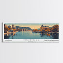 Knoxville Tennessee Panoramic Painting, Framed Canvas Print, Mid Century Modern Wall Art, Retro Pop Art Travel Poster, Cityscape Decor, Living Room Art, Office Wall Art