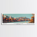 Lexington Kentucky Panoramic Painting, Mid Century Modern Framed Canvas Print, Retro Pop Art Travel Poster, Living Room Wall Decor