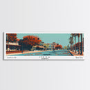 Mesa Arizona Panoramic Painting, Mid Century Modern Framed Canvas Print, Retro Pop Art Travel Poster, Living Room Decor, Gift Idea