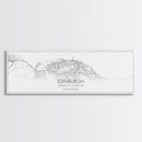 Panoramic Edinburgh City Map, United Kingdom Art, Map Print, Minimalist Wall Art, Canvas Art, Housewarming Gift, Street Map, Closing Gift