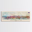 Arkhangelsk Russia Panoramic Travel Poster, Framed Canvas Print or Metal Wall Art, Travel Art, Home Decor, Panoramic Painting, Midcentury Art