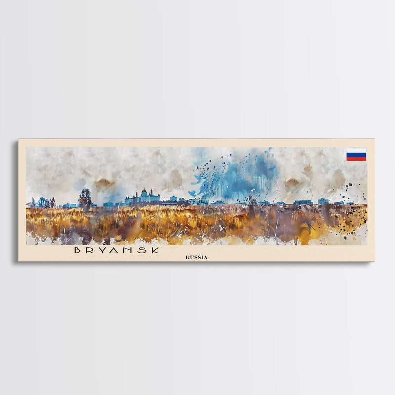 Bryansk Russia Travel Print Wall Art, Panoramic City Art, Travel Art, Wall Decor, Vacation Gift, Framed Canvas Print Or Metal Art