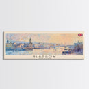 Glasgow United Kingdom Travel Art, City Art, Framed Canvas Print or Metal Wall Art, Europe Travel Poster, Panoramic Wall Art, Extra Wide Wall Art
