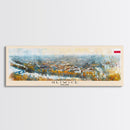 Gliwice Poland Panoramic Travel Poster, Framed Canvas Print or Metal Wall Art, Travel Art, Home Decor, Panoramic Painting, Midcentury Art