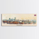 Leeds United Kingdom Panoramic Travel Poster, Framed Canvas Print or Metal Wall Art, Travel Art, Home Decor, Panoramic Painting, Midcentury Art
