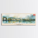 Lucerne Switzerland Travel Art, City Art, Framed Canvas Print or Metal Wall Art, Europe Travel Poster, Panoramic Wall Art, Extra Wide Wall Art