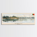 Queluz Portugal Wall Art, Panoramic Travel Poster, Panoramic Framed Canvas Print, City Wall Art, Wall Hanging Home Decor, Travel Art