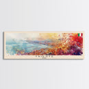 Trieste Italy Panoramic Travel Poster, Framed Canvas Print or Metal Wall Art, Travel Art, Home Decor, Panoramic Painting, Midcentury Art