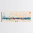Waterford Ireland Panoramic Travel Poster, Framed Canvas Print or Metal Wall Art, Travel Art, Home Decor, Panoramic Painting, Midcentury Art
