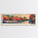 Amsterdam Netherlands Travel Art, City Art, Framed Canvas Print or Metal Wall Art, Europe Travel Poster, Panoramic Wall Art, Extra Wide Wall Art