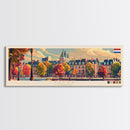 Breda Netherlands Panoramic Travel Poster, Framed Canvas Print or Metal Wall Art, Travel Art, Home Decor, Panoramic Painting, Midcentury Art