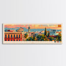 Jerez D eLa Frontera Spain Panoramic Travel Poster, Framed Canvas Print or Metal Wall Art, Travel Art, Home Decor, Panoramic Painting, Midcentury Art