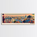 Kharkiv Ukraine Panoramic Travel Poster, Framed Canvas Print or Metal Wall Art, Travel Art, Home Decor, Panoramic Painting, Midcentury Art