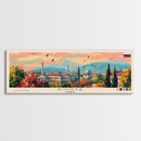 Konya Turkey Panoramic Travel Poster, Framed Canvas Print or Metal Wall Art, Travel Art, Home Decor, Panoramic Painting, Midcentury Art
