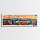 Podolsk Russia Panoramic Travel Poster, Framed Canvas Print or Metal Wall Art, Travel Art, Home Decor, Panoramic Painting, Midcentury Art