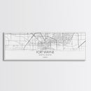 Panoramic Fort Wayne City Map, Indiana Art, Map Print, Minimalist Wall Art, Canvas Art, Housewarming Gift, Street Map Art, Closing Gift