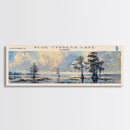 Blue Cypress Lake Florida Framed Canvas Print, Lake House Art, Panoramic Scenic View, Travel Poster, Modern Decor, Lake Painting