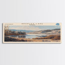 Bradley Lake Wyoming Framed Canvas Print, Panoramic Lake House Decor, Wall Art, Travel Poster, Rustic Lake Painting, Nature Art