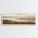 Calamus Reservoir Nebraska Framed Canvas Print, Panoramic Lake House Decor, Wall Art, Travel Poster, Rustic Lake Painting, Nature Art