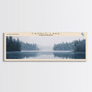 Candle Lake Framed Canvas Print, Panoramic Lake House Decor, Wall Art, Travel Poster, Rustic Lake Painting, Home Decor