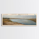 Cheney Reservoir Kansas Framed Canvas Print, Panoramic Lake House Decor, Wide Wall Art, Travel Poster, Rustic Lake Painting, Home Decor