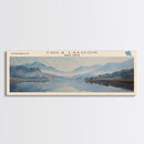 Chila Lagoon Framed Canvas Print, Panoramic Lake House Decor, Wide Wall Art, Travel Poster, Rustic Lake Painting, Home Decor