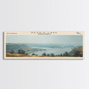 Devils Lake North Dakota Framed Canvas Print, Lake House Art, Panoramic Travel Poster, Wall Art, Modern Lake Painting, Home Decor