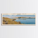 Lake Fort Peck Framed Canvas Print, Lake House Decor, Panoramic Wall Art, Travel Poster, Scenic Lake Painting, Nature Art