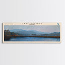 Lake George Framed Canvas Print, Lake House Decor, Panoramic Wall Art, Travel Poster, Serene Lake Painting, Nature Art