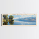 Lake Lahontan Nevada Framed Canvas Print, Lake House Decor, Panoramic Wall Art, Travel Poster, Beautiful Lake Painting, Home Art
