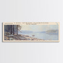 Lake Strom Thurmond South Carolina Framed Canvas Print, Lake House Decor, Panoramic Wall Art, Travel Poster, Serene Landscape Painting, Bedroom Decor