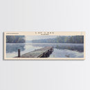 Lay Lake Alabama Framed Canvas Print, Lake House Decor, Panoramic Wall Art, Travel Poster, Beautiful Landscape Painting, Modern Art