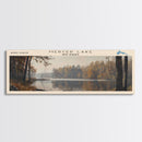 Mosquito Reservoir Ohio Framed Canvas Print, Lake House Decor, Panoramic Wall Art, Travel Poster, Beautiful Landscape Painting, Modern Art