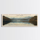 Nimisila Reservoir Ohio Framed Canvas Print, Lake House Decor, Panoramic Wall Art, Travel Poster, Beautiful Landscape Painting, Living Room Decor
