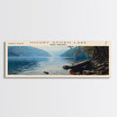Mount Storm Lake West Virginia Framed Canvas Print, Lake House Decor, Panoramic Wall Art, Travel Poster, Landscape Painting, Contemporary Art