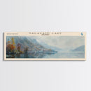 Nulvororok Lake Framed Canvas Print, Lake House Decor, Panoramic Wall Art, Travel Poster, Landscape Painting, Modern Art