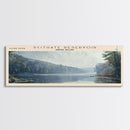 Scituate Reservoir Rhode Island Framed Canvas Print, Lake House Decor, Panoramic Wall Art, Travel Poster, Scenic Landscape Painting, Modern Art