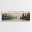 Smoothstone Lake Panoramic Framed Canvas Print, Lake House Decor, Wall Art, Travel Poster, Scenic Landscape, Living Room Decor, Beautiful Lake