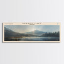 Swiftcurrent Lake Montana Panoramic Wall Art, Framed Canvas Print, Lake House Decor, Travel Poster, Tranquil Landscape, Modern Art, Bedroom Decor