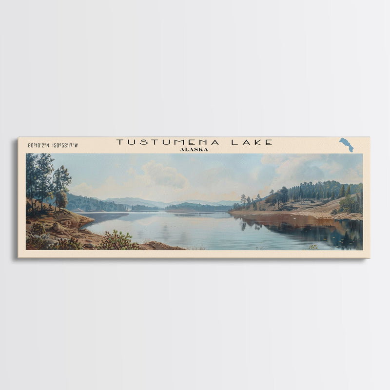 Wallum Lake RhodeIsland Panoramic Wall Art, Framed Canvas Print, Lake House Decor, Travel Poster, Beautiful Lake Scene, Bedroom Art