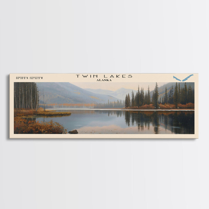 Warden Lake West Virginia Panoramic Wall Art, Framed Canvas Print, Lake House Decor, Travel Poster, Scenic Lake Scene, Living Room Art